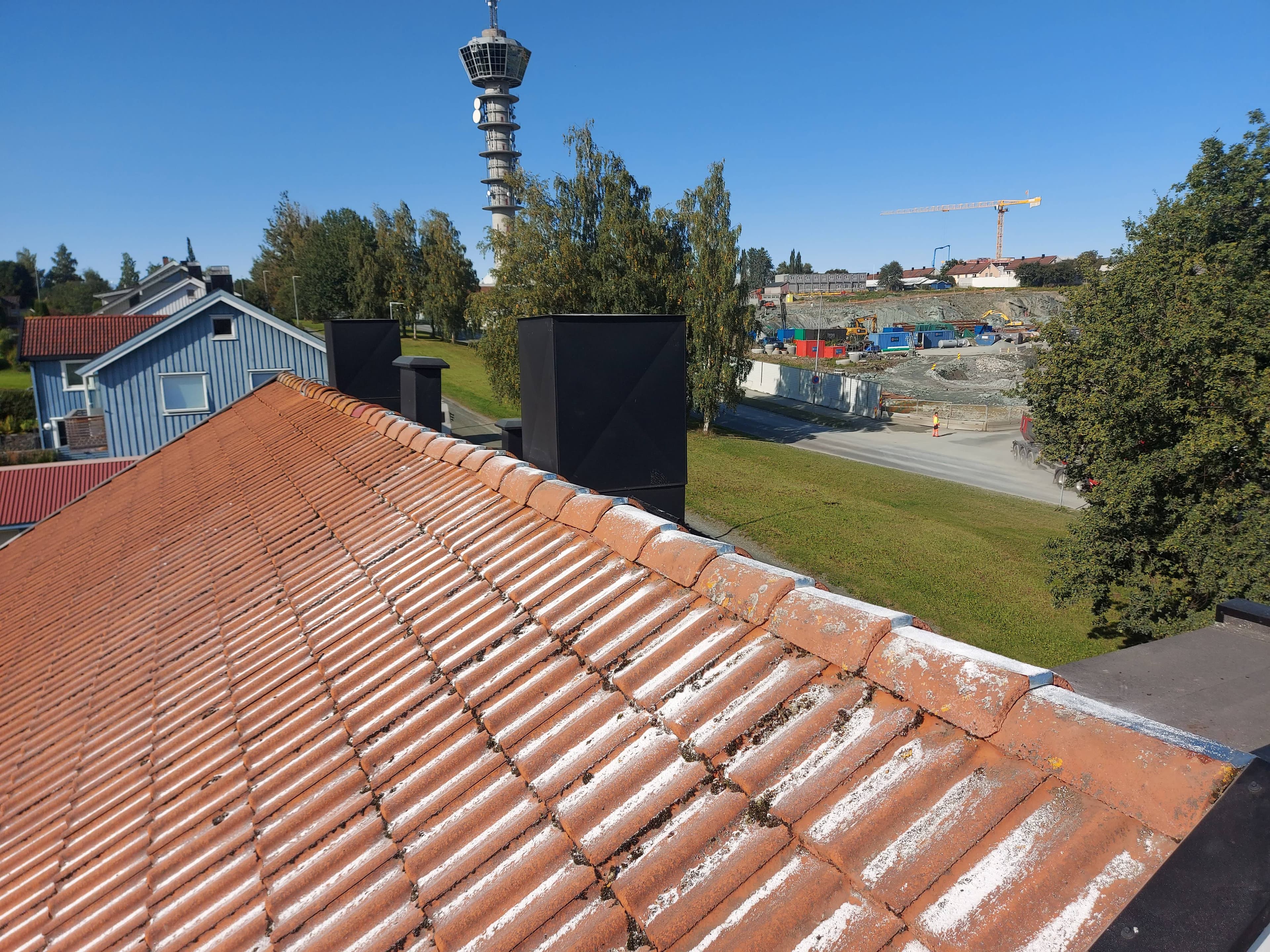 Mosebeslag i sink montert på takstein i Trondheim